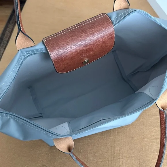 Large Longchamp Original Handbag Steel Shoulder Tote - Picture 4 of 5